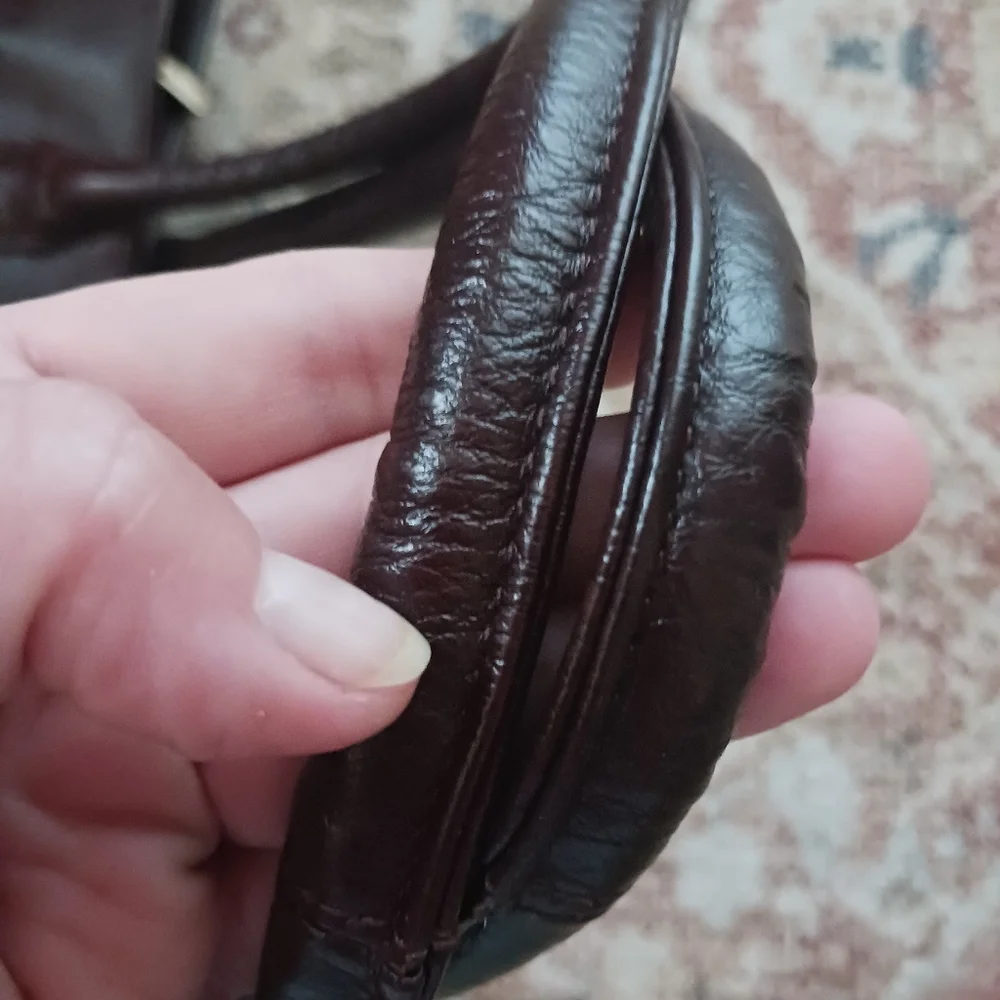 Genuine Soft Leather Maroon Tote Bag - Picture 4 of 6